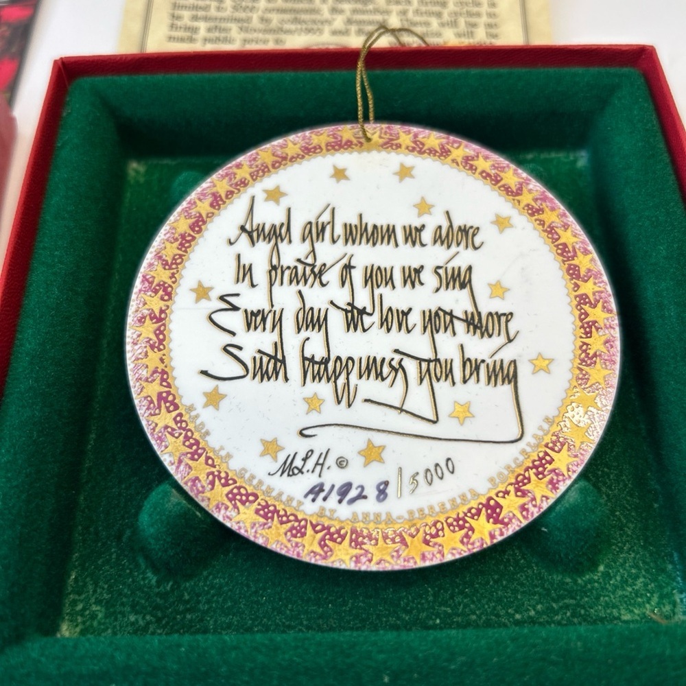2 Anna-Perenna porcelain ornament angels First Angel & Angel Girl Original Box - Picture 5 of 7